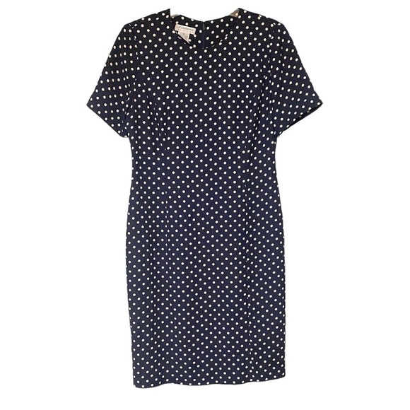 Liz Claiborne Dresses & Skirts - Vintage Polka Dot Liz Claiborne Fitted Career Dress Sz 12